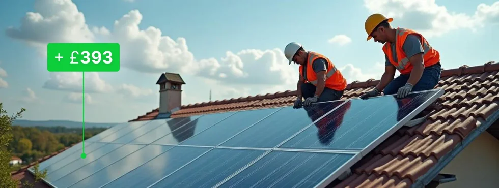 Solar panels on a home